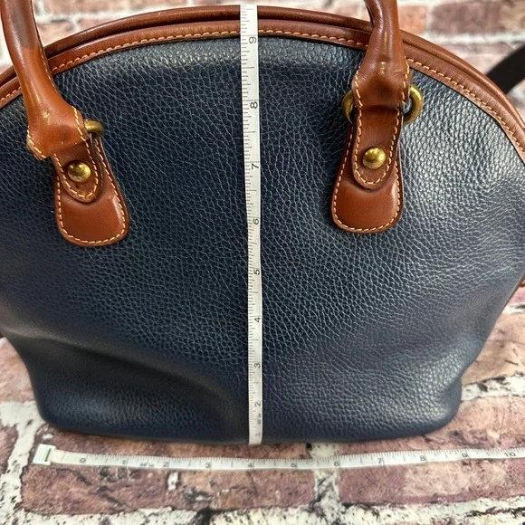 Coach Sheridan Mariel Navy Blue Pebbled Leather Dome Satchel Bag 4228 Vintage - Picture 7 of 16